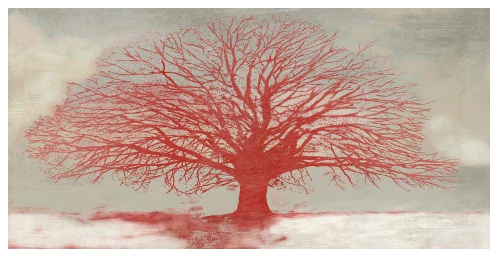 Red Tree-Paper Art-62x32”