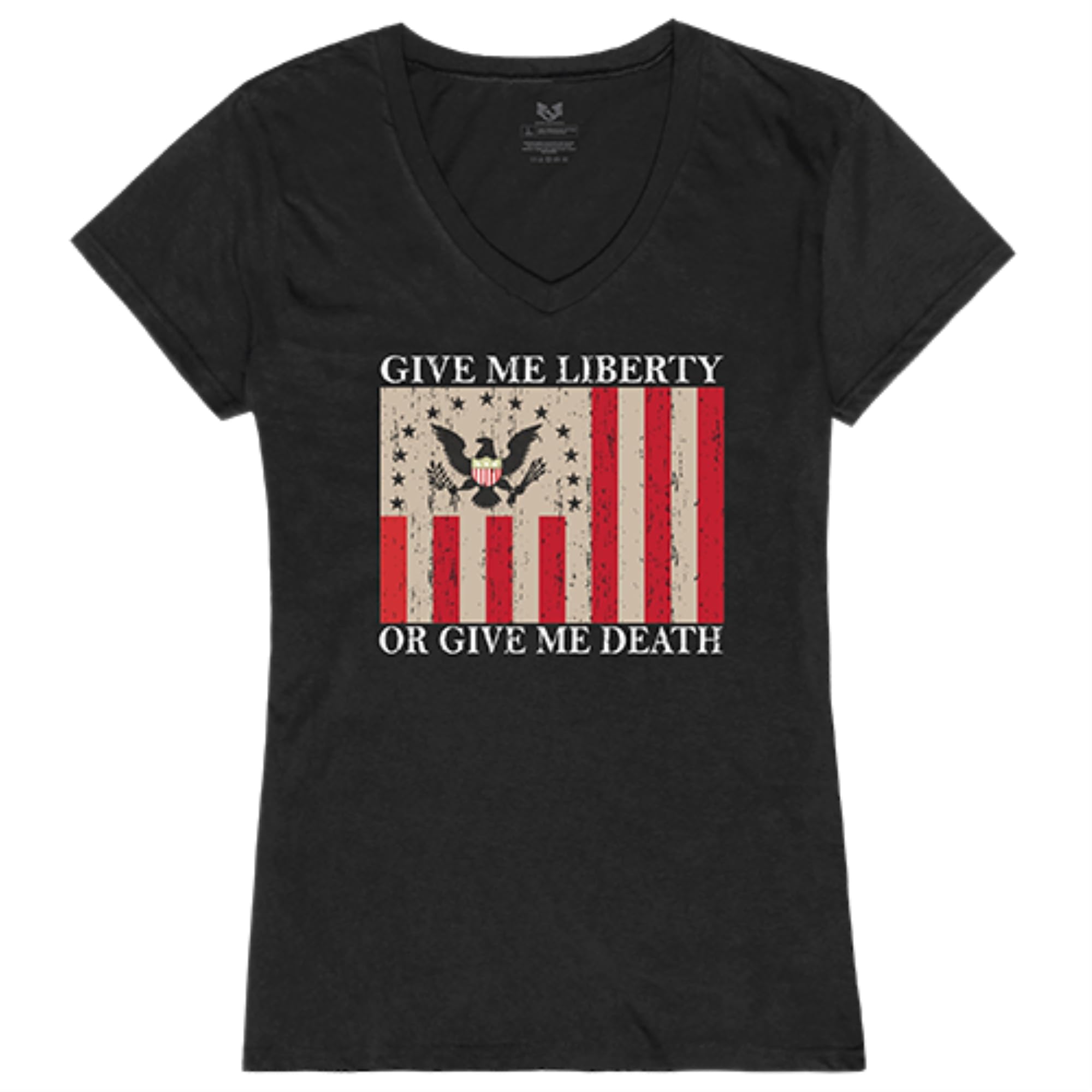 Graphic V-Neck, Give Me, Black, XL