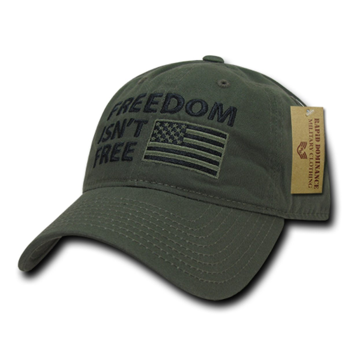 Relaxed Graphic Cap,Freedom Isnt, Olive