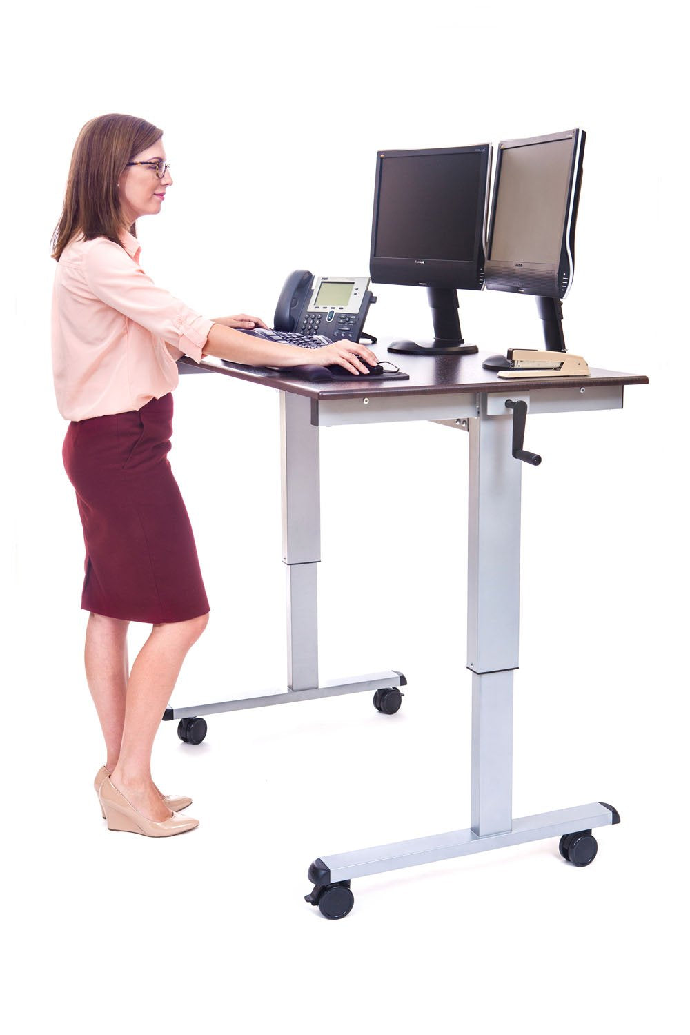 Standup-CF48-DW 48″ Crank Adjustable Stand Up Desk