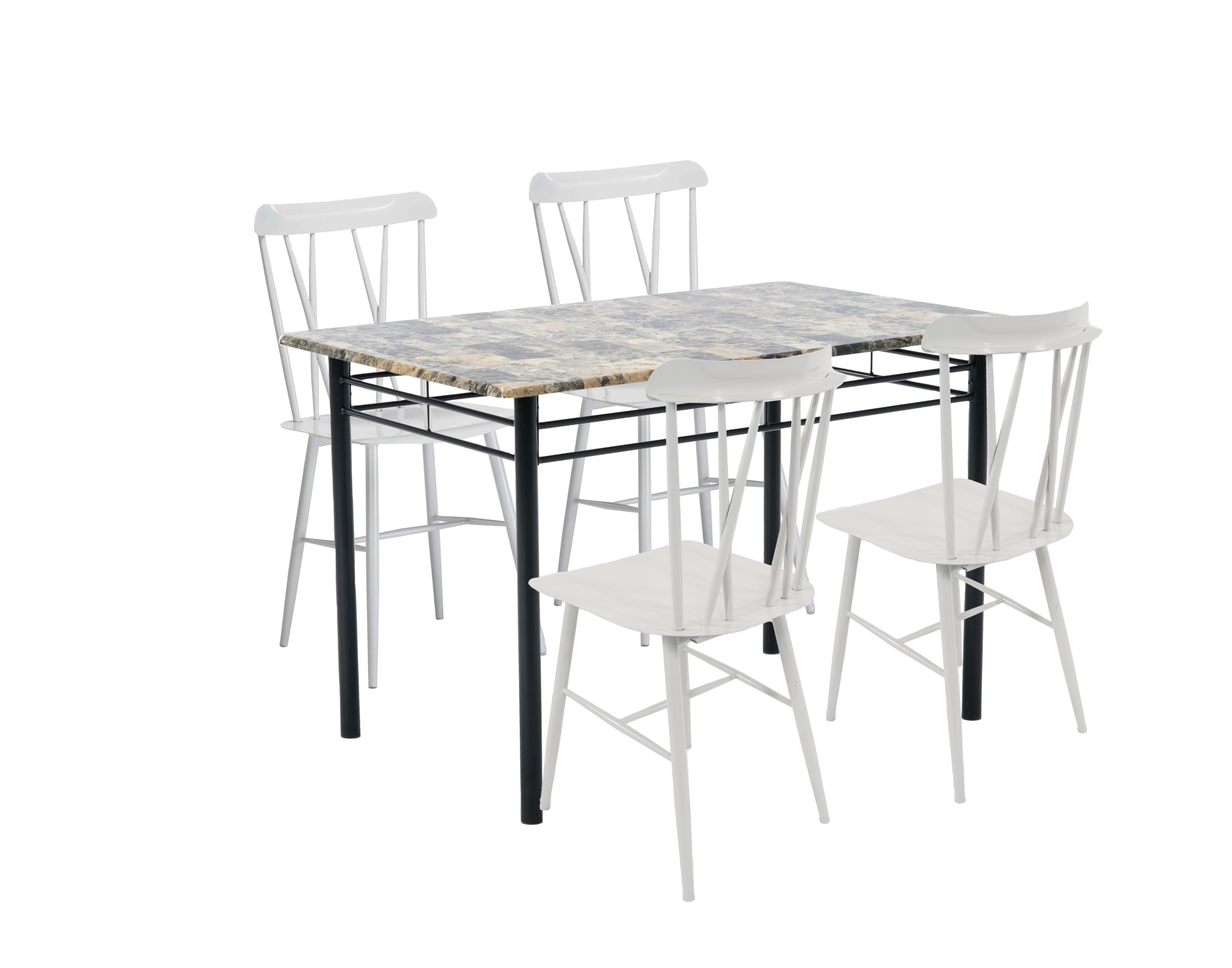 Boraam Gareth 5Pc Dining Set - White Finish