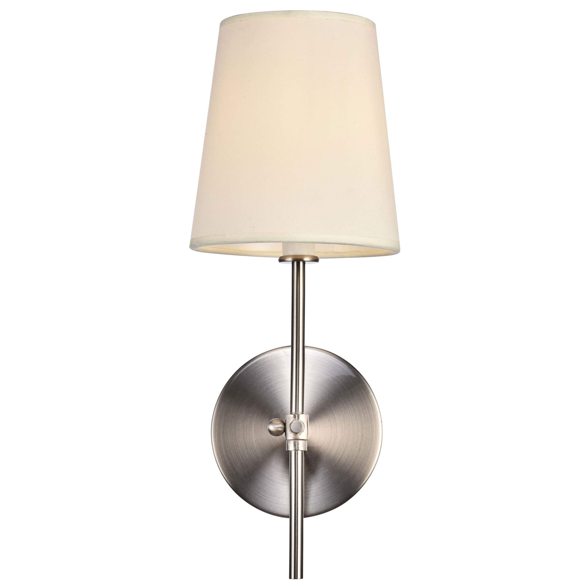 Elegant Lighting Ld6004W6 Mel Single Light 15' Tall Wall Sconce With A Fabric Sh, Burnished Nickel