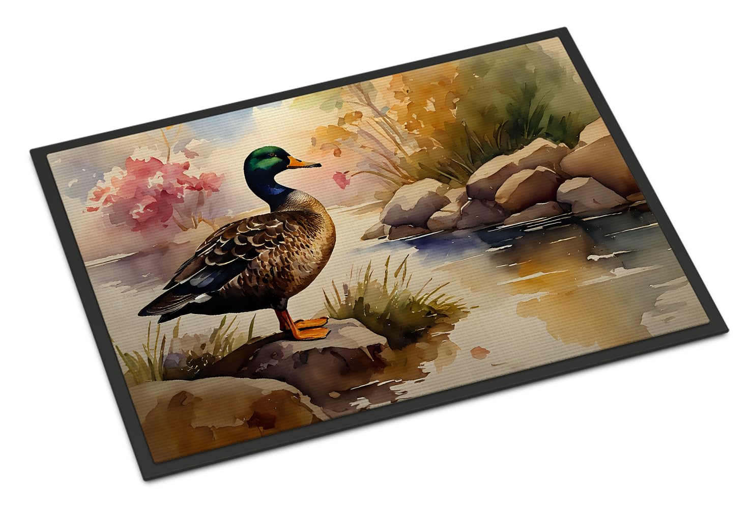 Carolines Treasures DAC3179JMAT American Black Duck Doormat Front Door Mat Indoor Outdoor Rugs for Entryway, Non Slip Washable Low Pile, 24H X 36W