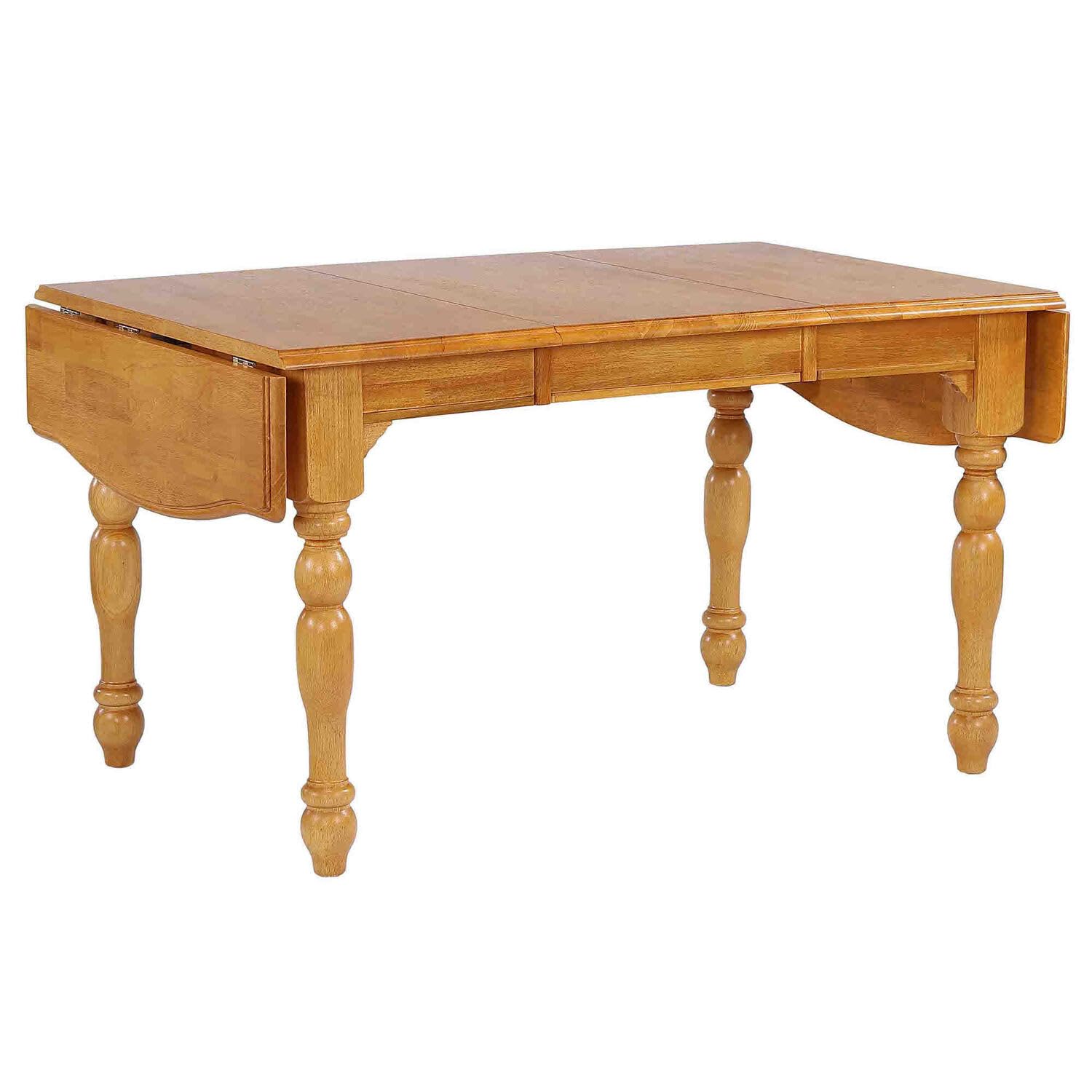 Sunset Trading Oak Selections 72 Rectangular Drop Leaf Extendable Dining Table | Light Oak | Seats 8"