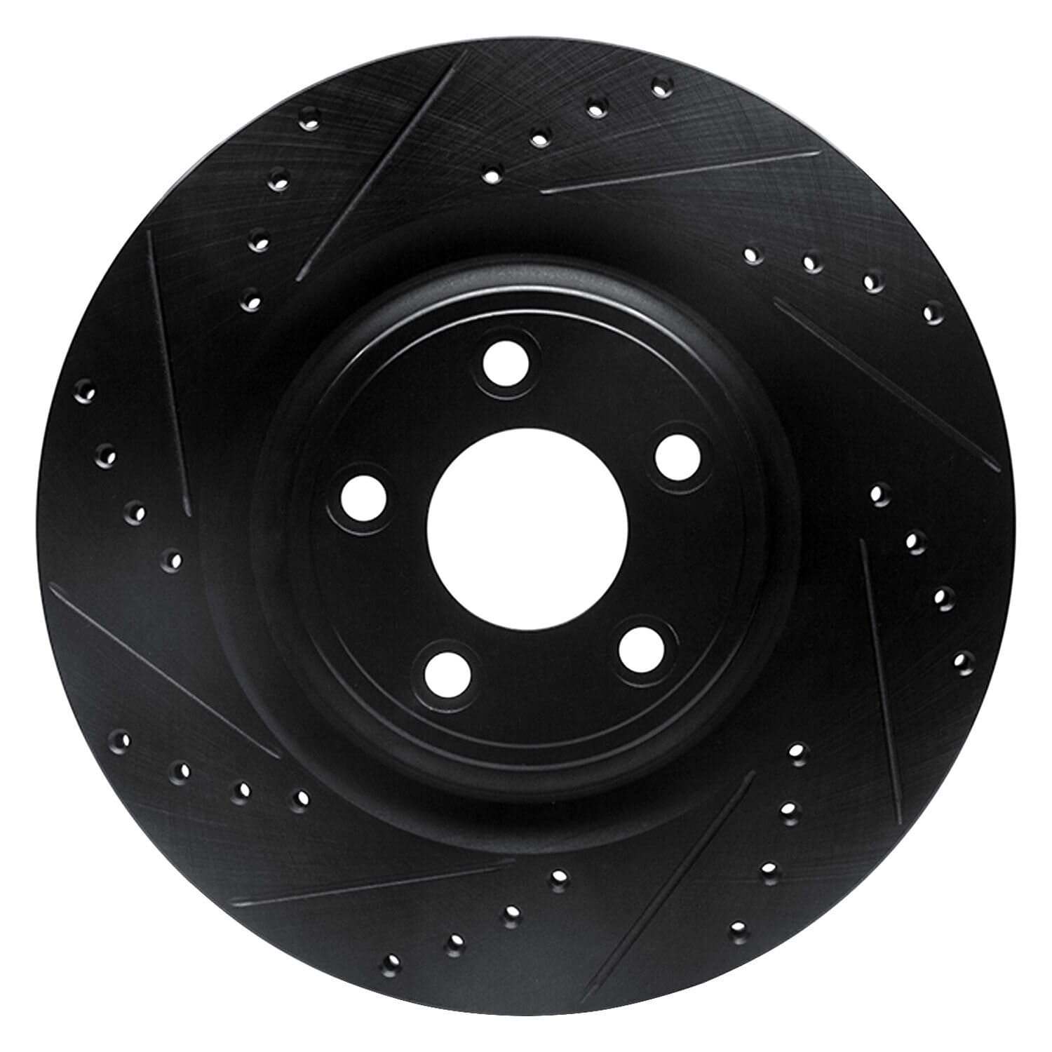R1 Concepts Brake Rotor Drilled and Slotted Black ECB-20028L