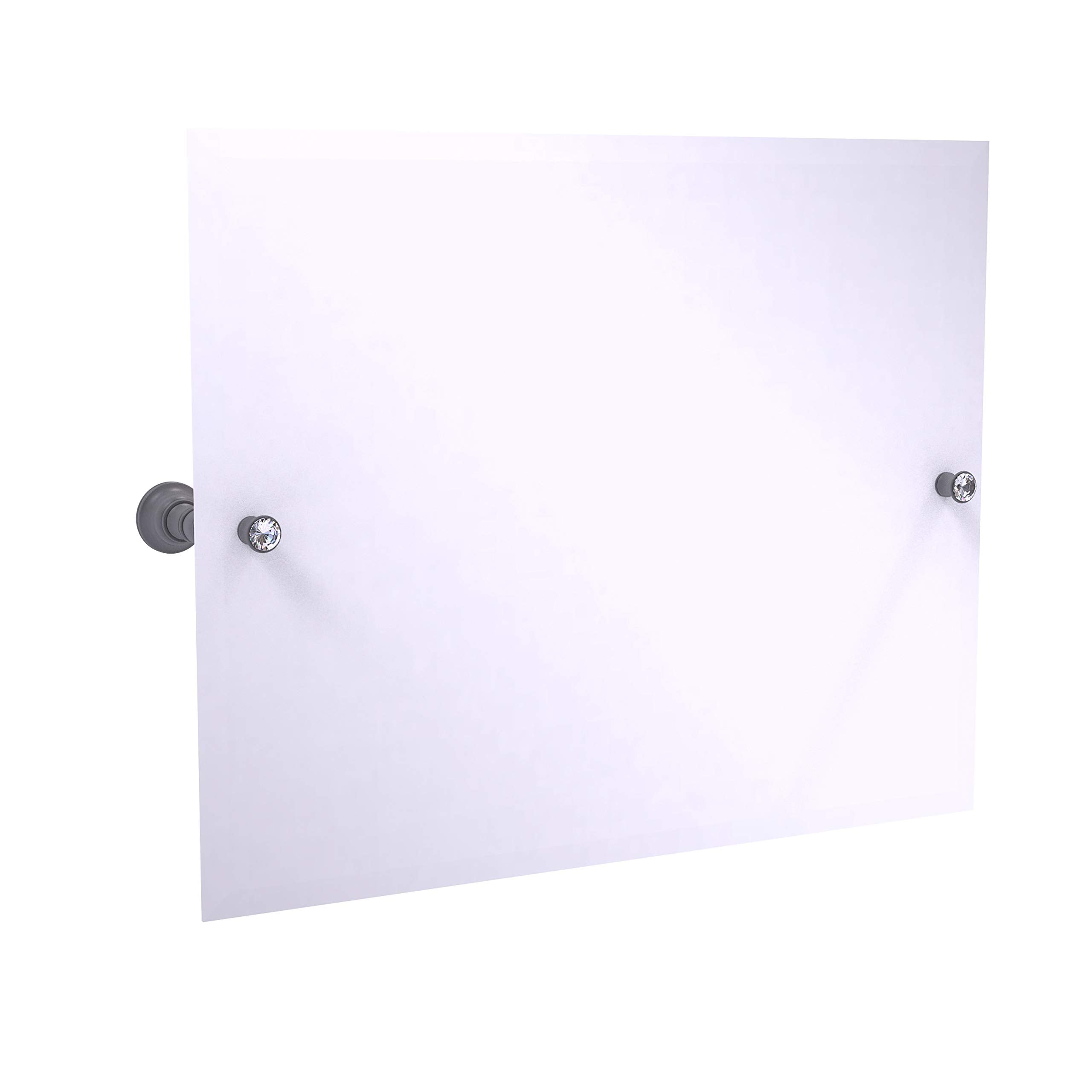 Carolina Crystal Collection Landscape Rectangular Tilt Mirror with Beveled Edge - Matte Gray