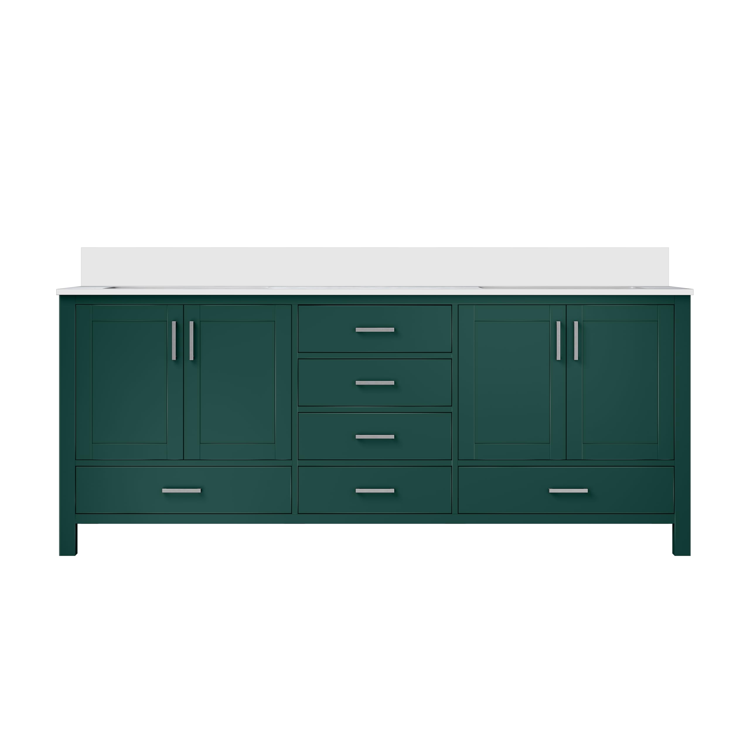 Jacques 80 in. W x 22 in. D Green Bath Vanity and Cultured Marble Top
