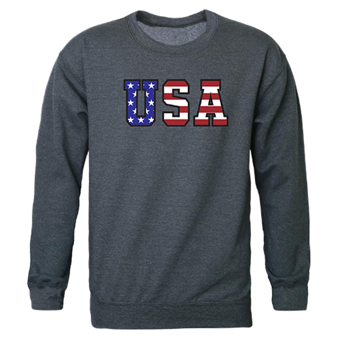 Graphic Crewneck, Flag Text, H.Char, S