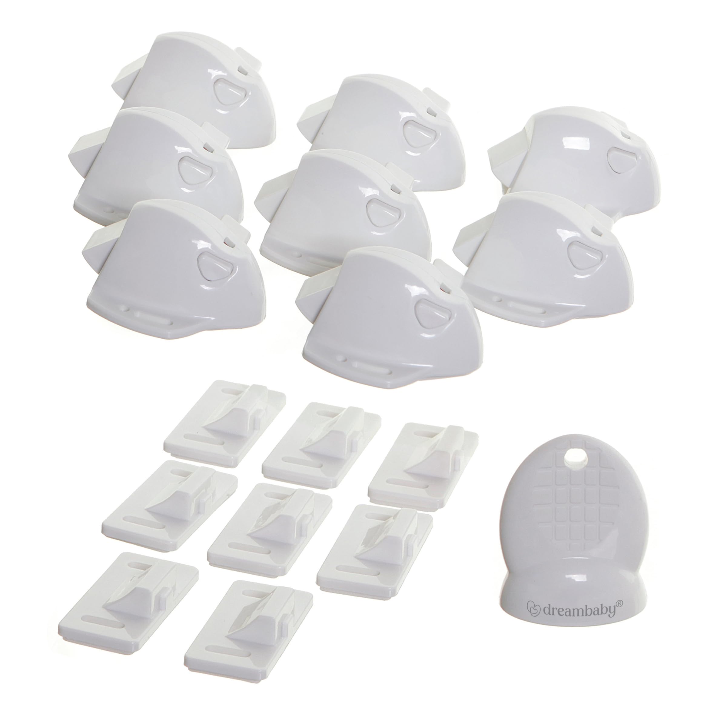 Adhesive Mag Locks - 8 Locks, 1 Key