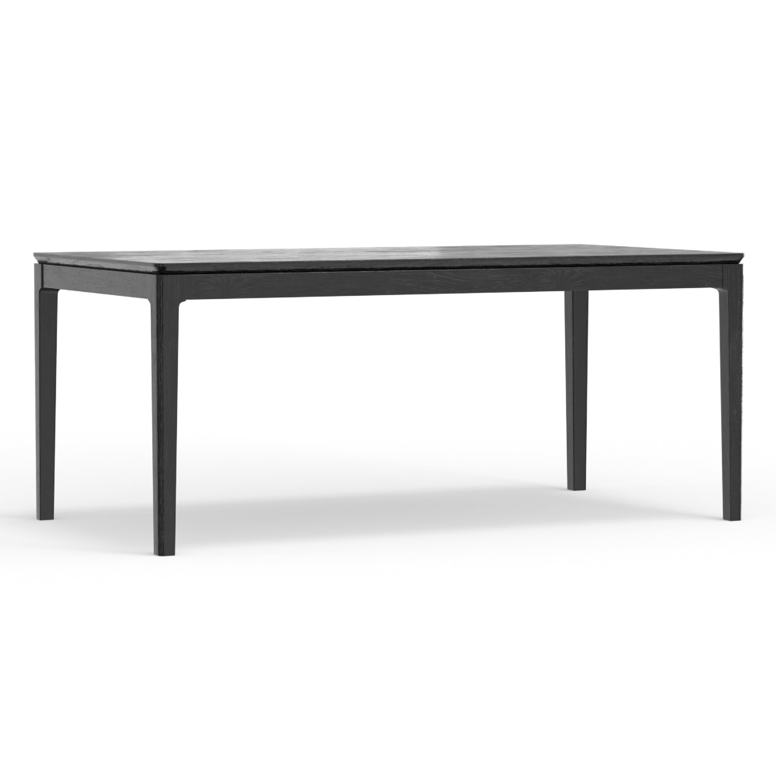 Vecy Dining Table, 72 Inch Rectangular Top, Vintage Black Solid Wood