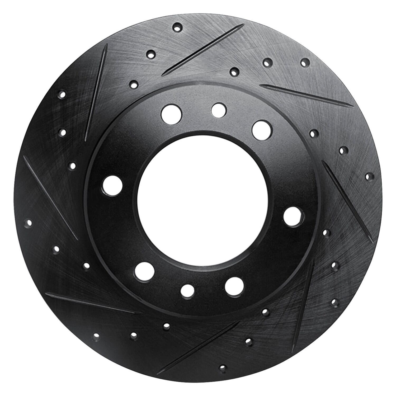 R1 Concepts Brake Rotor Drilled and Slotted Black ECB-76095L