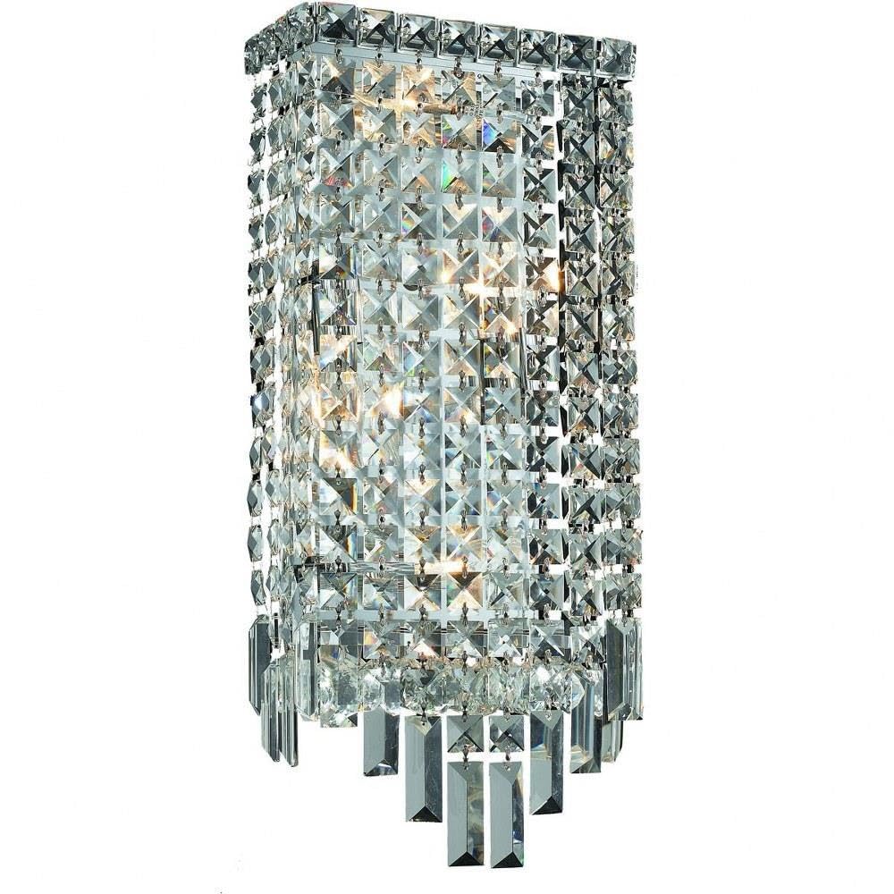 Maxime 4 light Chrome Wall Sconce Clear Royal Cut Crystal