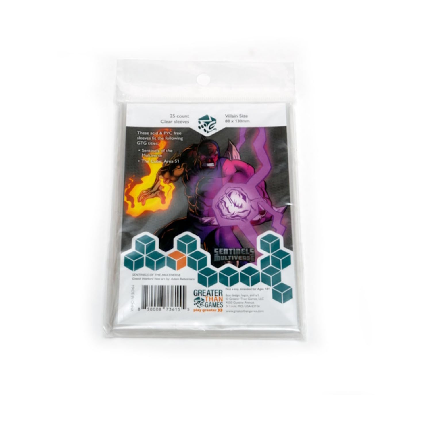 Greater Than Games: Card Sleeves: Large Size - 88X130 Mm, 25 Sleeves, Clear, Acid Free & Pvc Free, Card Game Protective Accessory