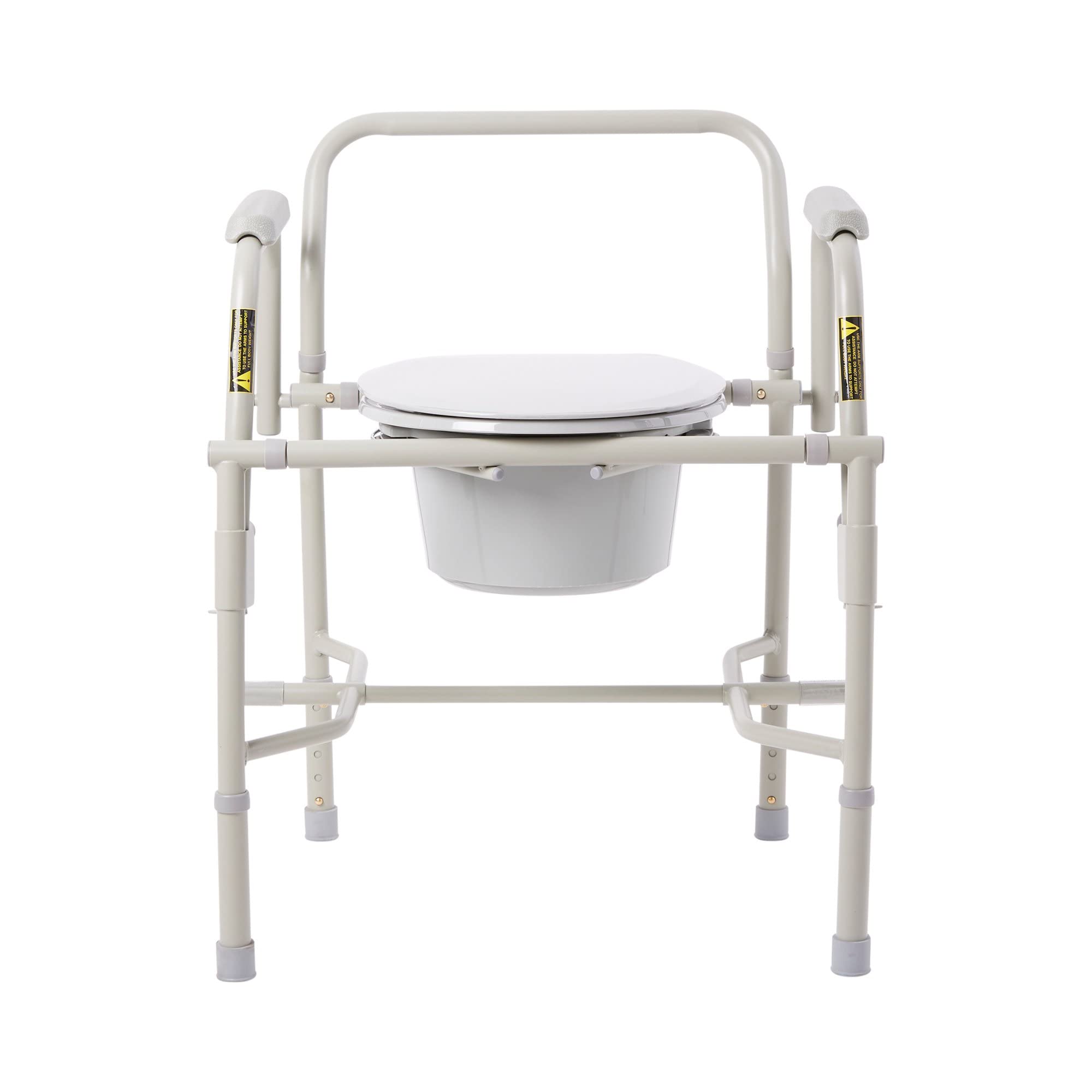 Steel Drop Arm Bedside Commode with Padded Arms