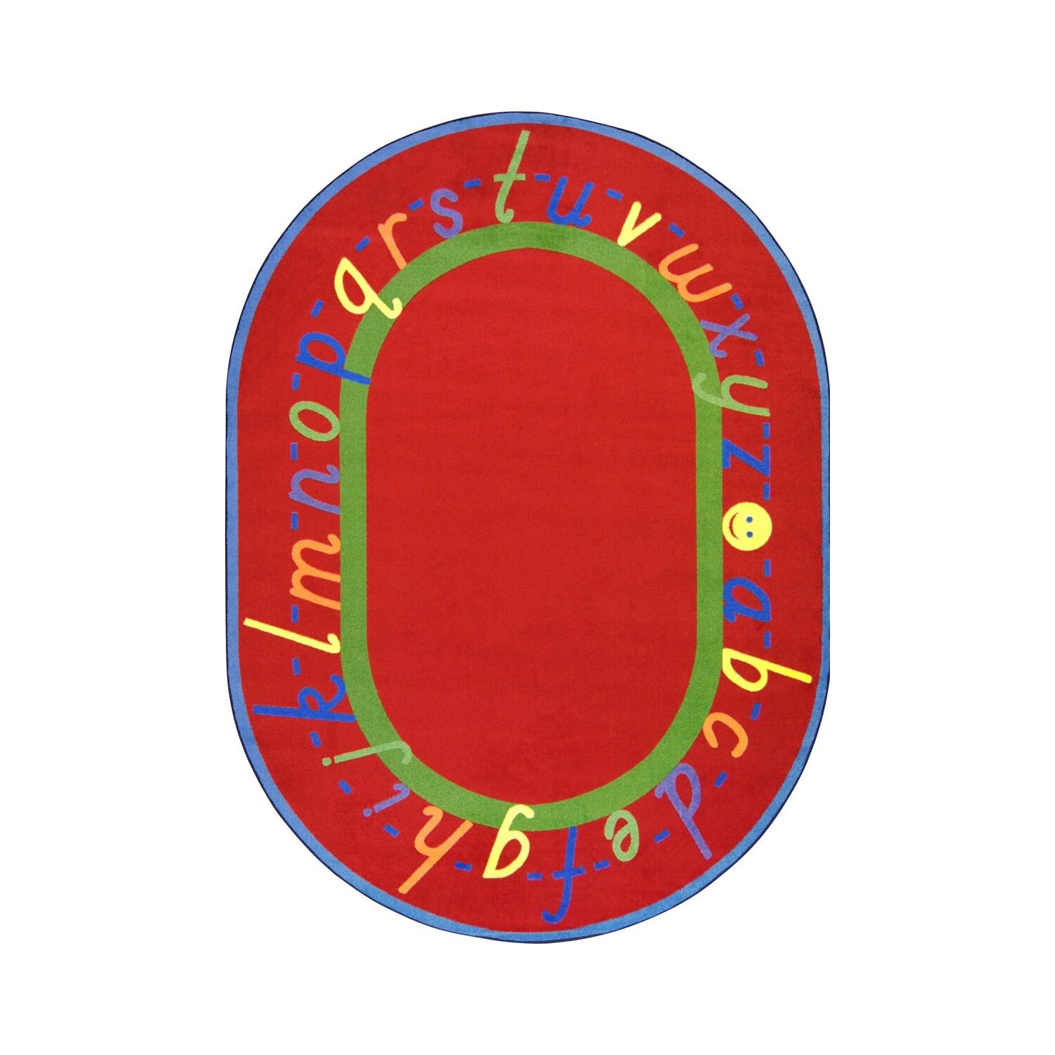 AlphaScript 54 x 78??Oval area rug in color Red