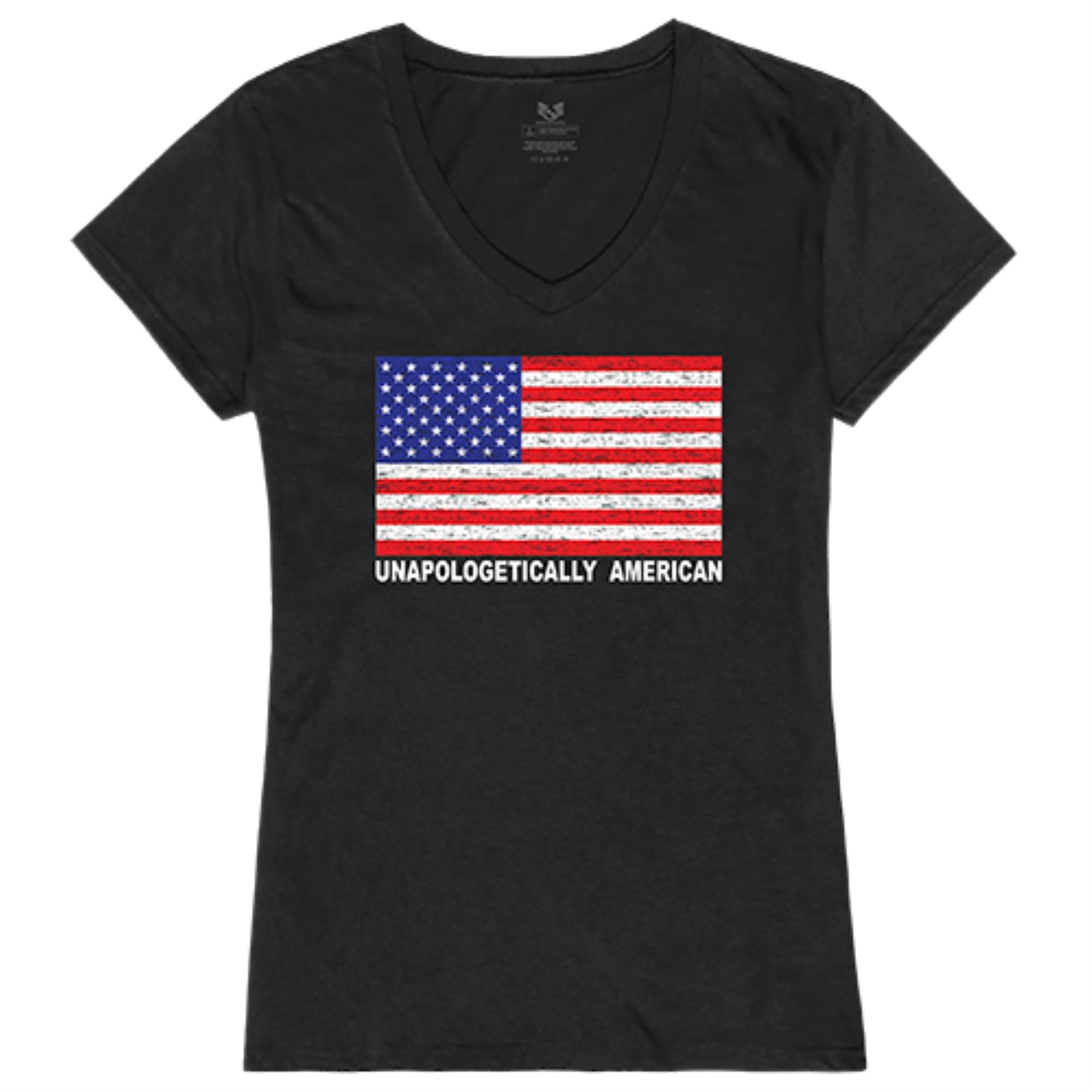 Graphic V-Neck, Unapologetically, Black, L