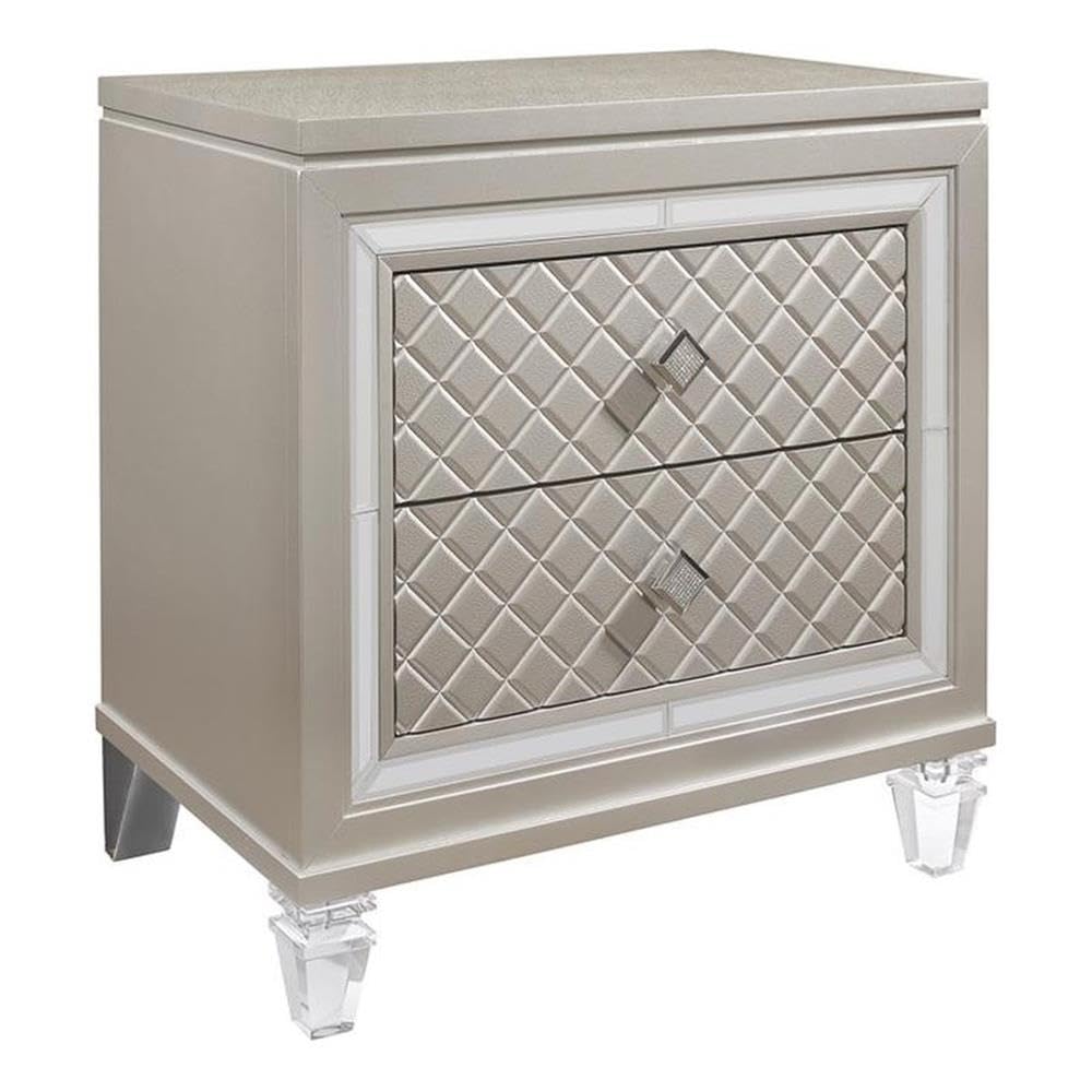 Paris Nightstand With Acrylic Legs Champagne