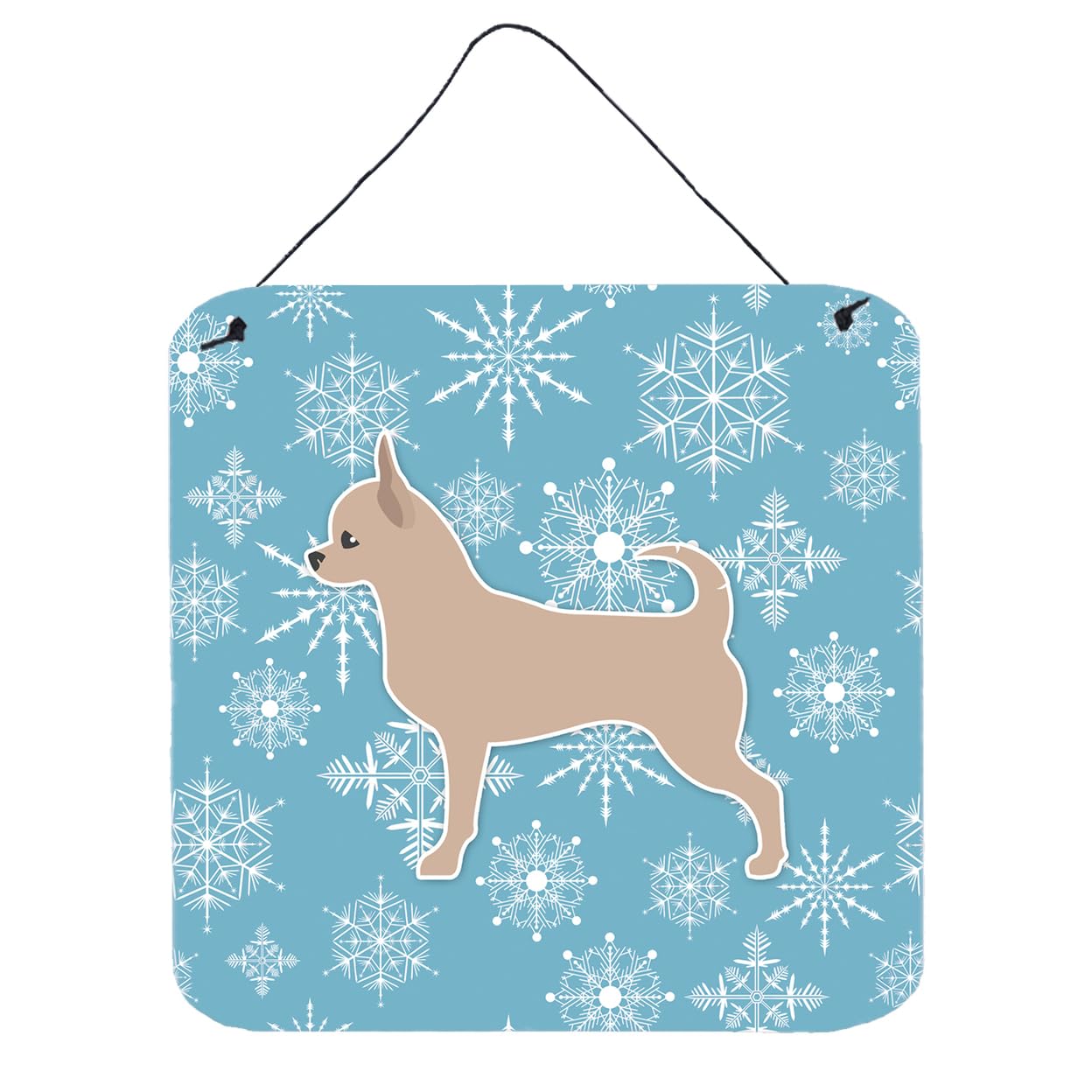 Winter Snowflake Design with Dog Art Wall or Door Hanging Prints