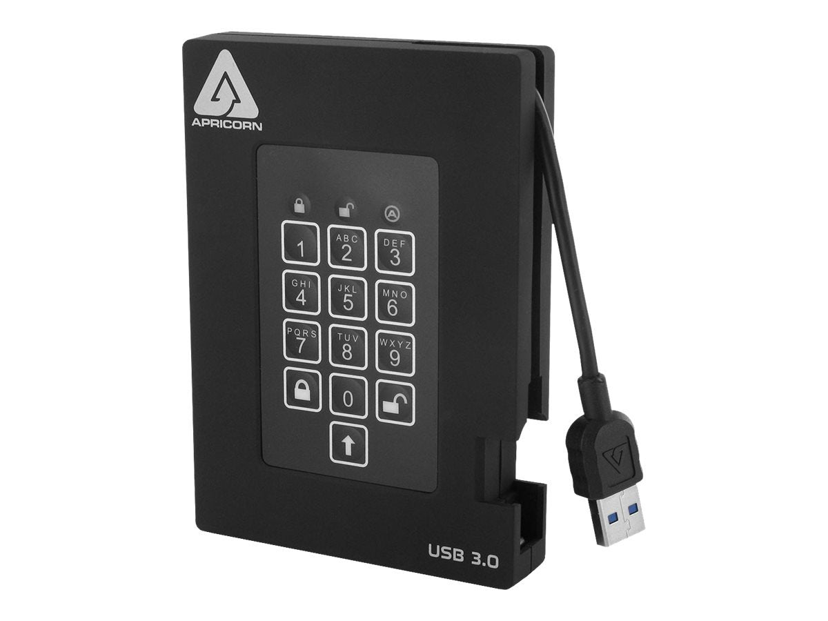 1000GB FORTRESS FIPS PORTABLE USB HDD HW ENCRYPTED