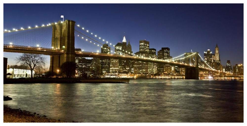 Panoramic view of Lower Manhattan at dusk, NYC-Paper Art-74x38”