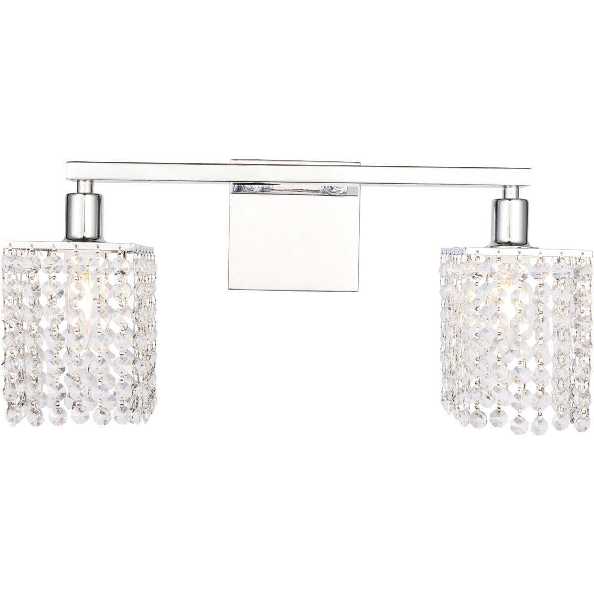Phineas 2 light Chrome and Clear Crystals wall sconce