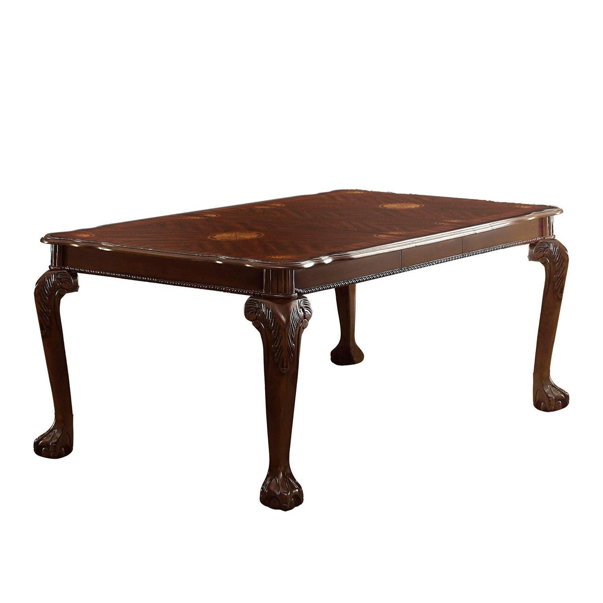 Benjara Wooden Extendable Leaf Dining Table With Cabriole Legs, Brown