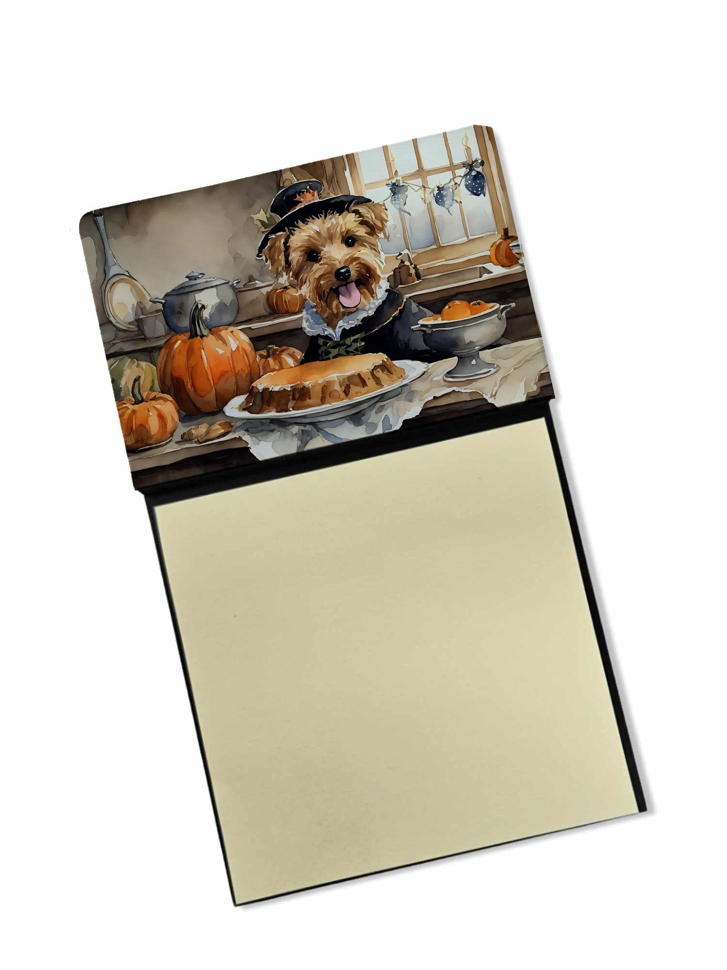 Lakeland Terrier Fall Kitchen Pumpkins Sticky Note Holder