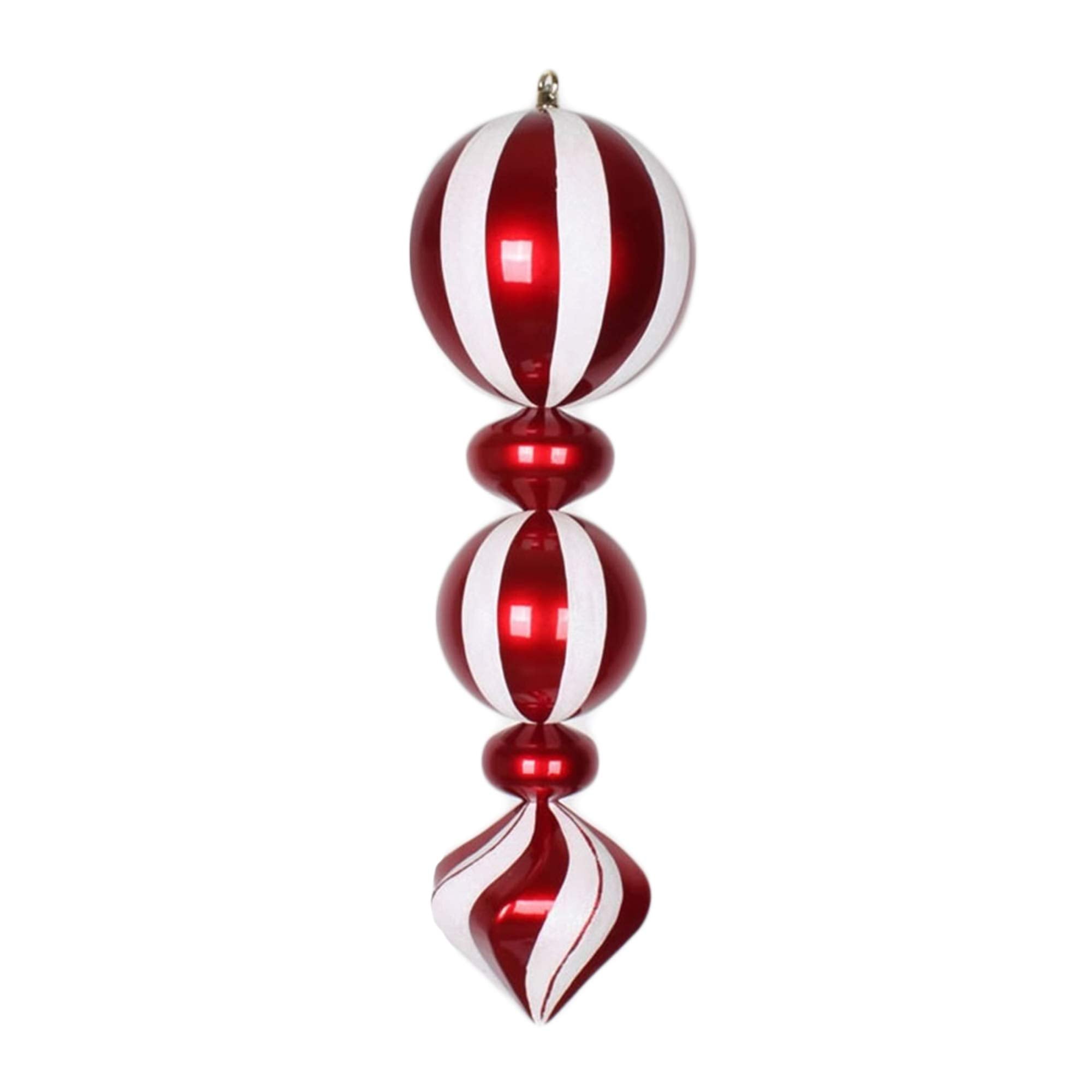 Casafoyer  24” White/Red Peppermint Finial - M149723 - (Pack Of 2)