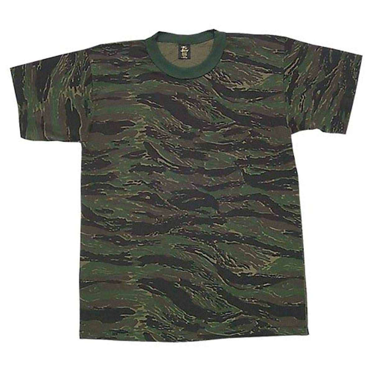 Mens Short Sleeve T-Shirt Tiger Stripe Large