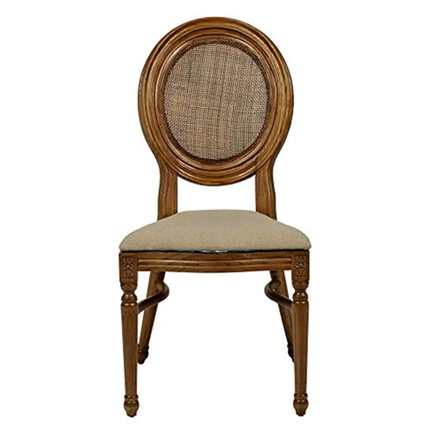 Rattan Back Tinted Raw Elizabeth  Stackable Dining Chair