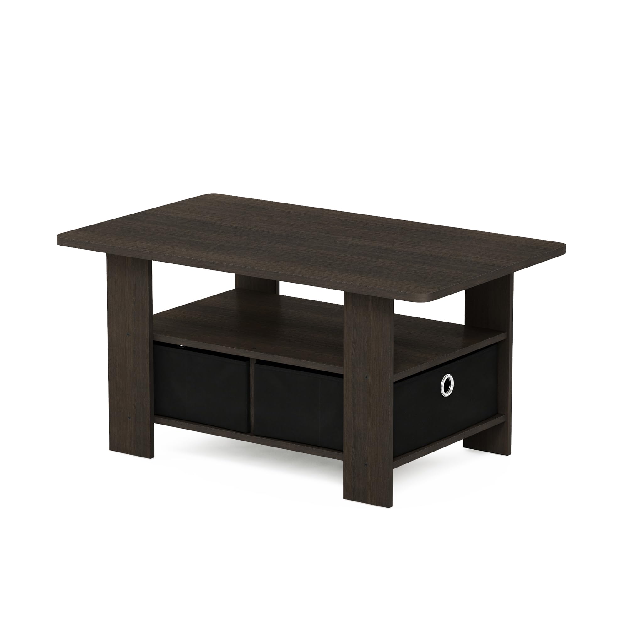 Furinno 11158DBR/BK Coffee Table w/Bin Drawer