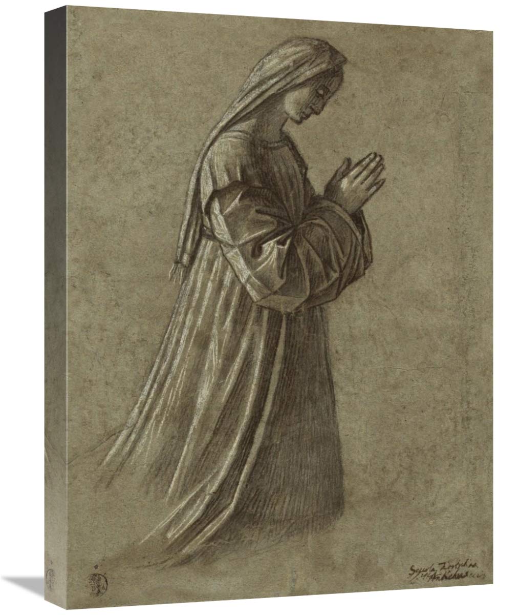 Study of the Virgin (recto); Study of the Virgin and of Hands (verso)-Canvas Art-18x24”