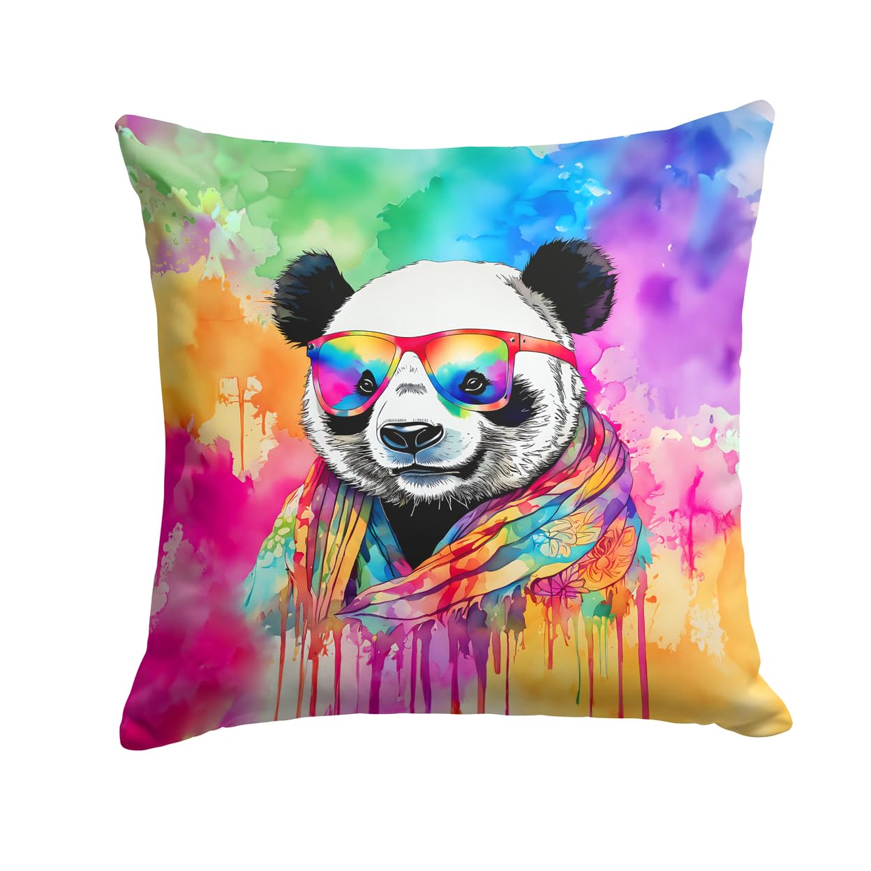 Hippie Animal Panda Throw Pillow