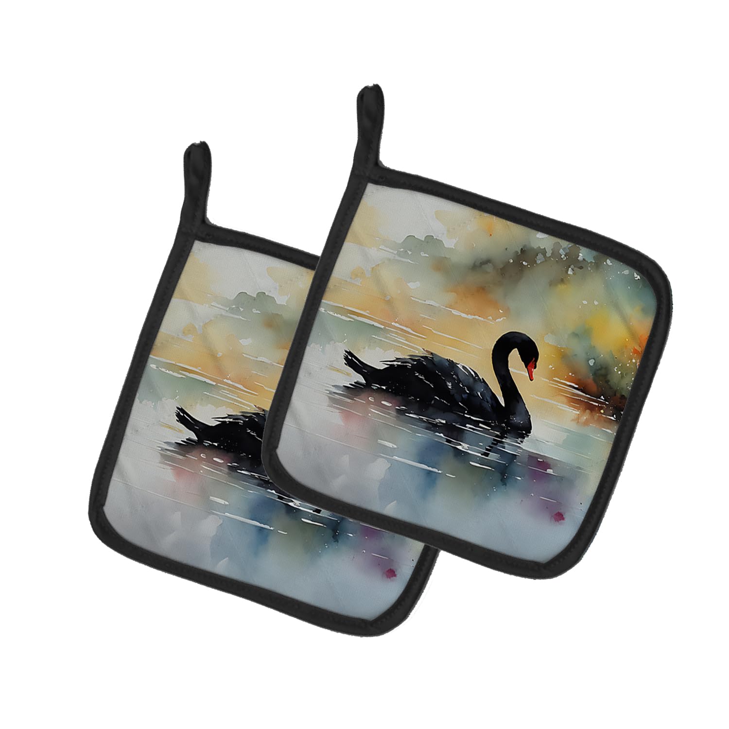 Black Swan Pair of Pot Holders