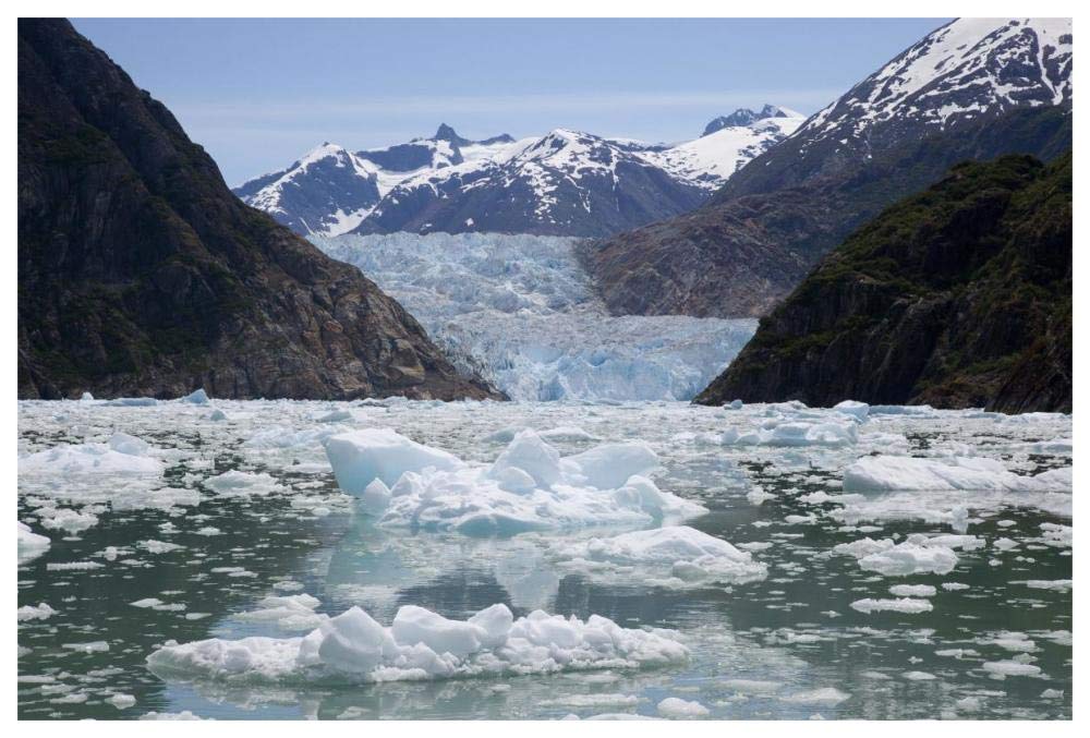 South Sawyer Glacier and bay full of bergy bits, Tracy Arm-Fords Terror Wilderness, Tongass National Forest, Alaska-Paper Art-62x42”