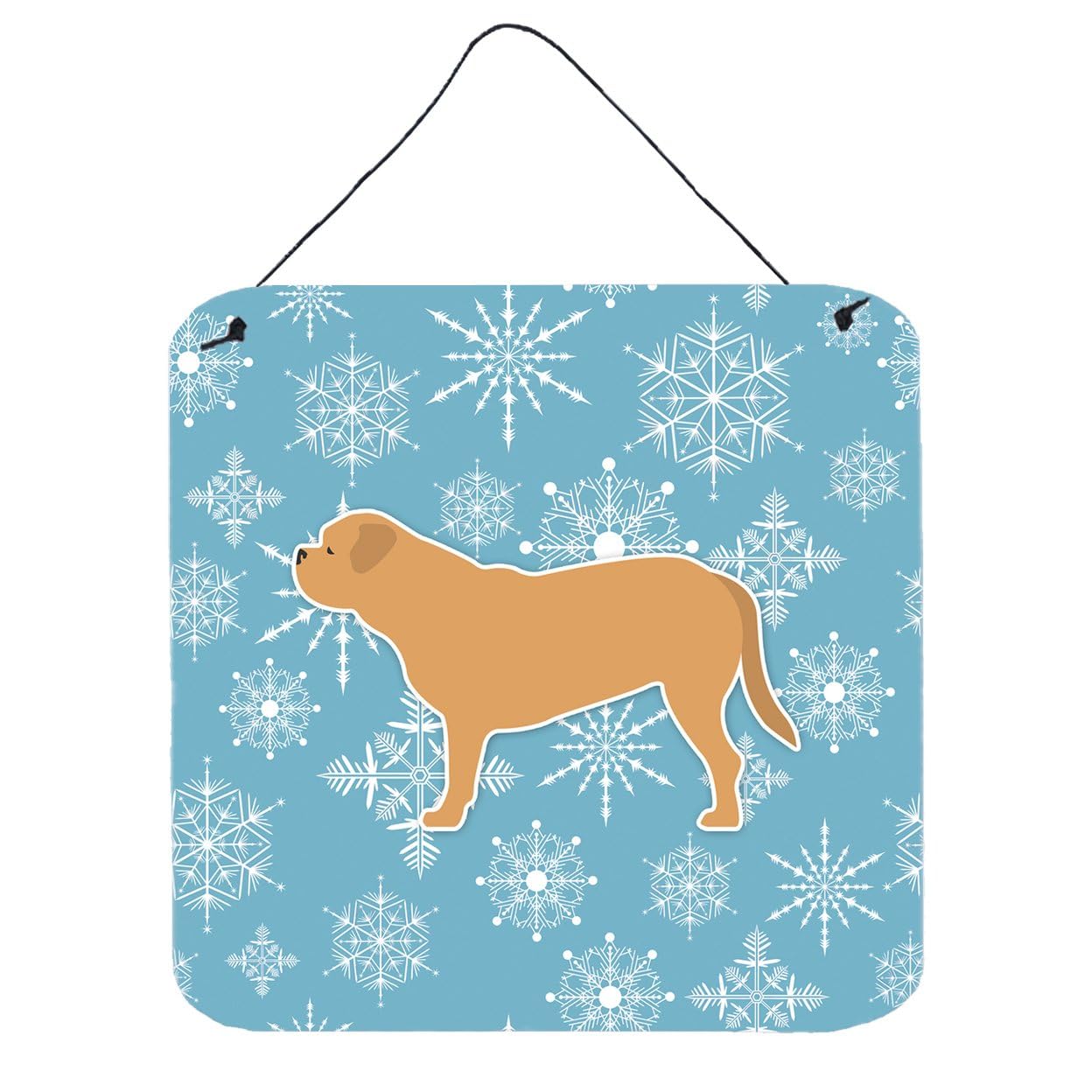 Winter Snowflake Design with Dog Art Wall or Door Hanging Prints