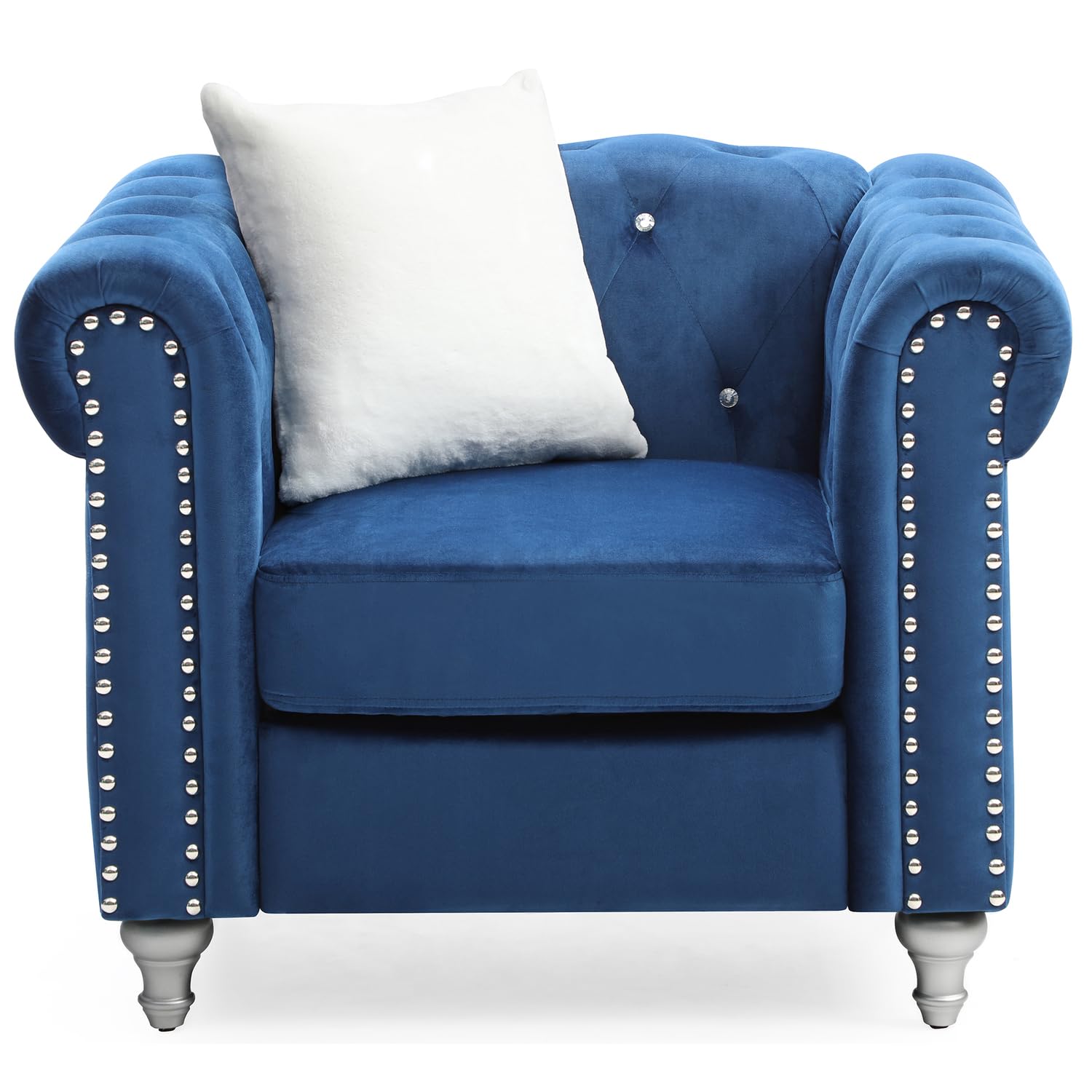 Raisa Navy Blue Accent Chair