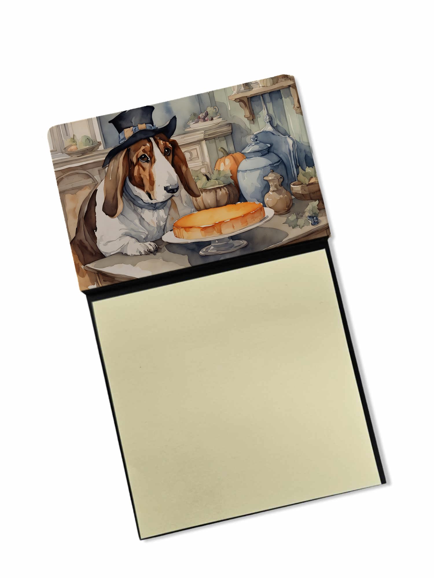 Basset Hound Fall Kitchen Pumpkins Sticky Note Holder