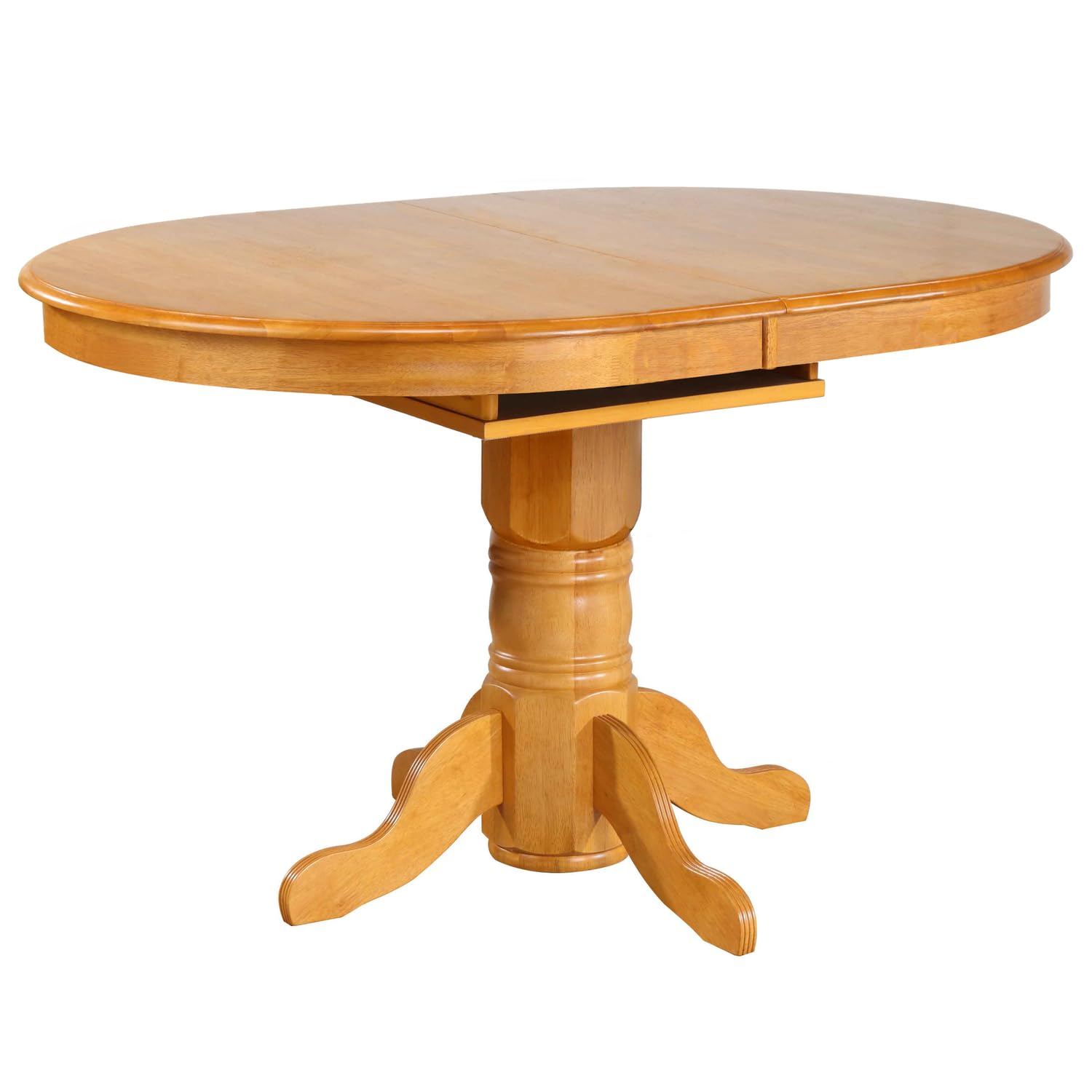 Sunset Trading Oak Selections 66 Oval Pedestal Extendable Butterfly Leaf Pub Table | Counter Height Dining | Light Oak | Seats 8"