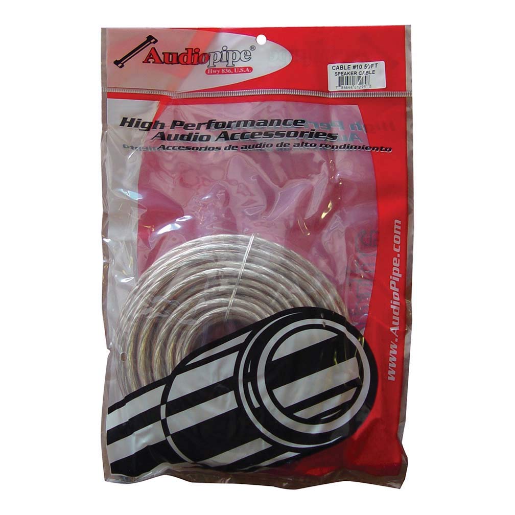 Audiopipe 10 Ga. Speaker Cable 50ft(CABLE1050CLR)