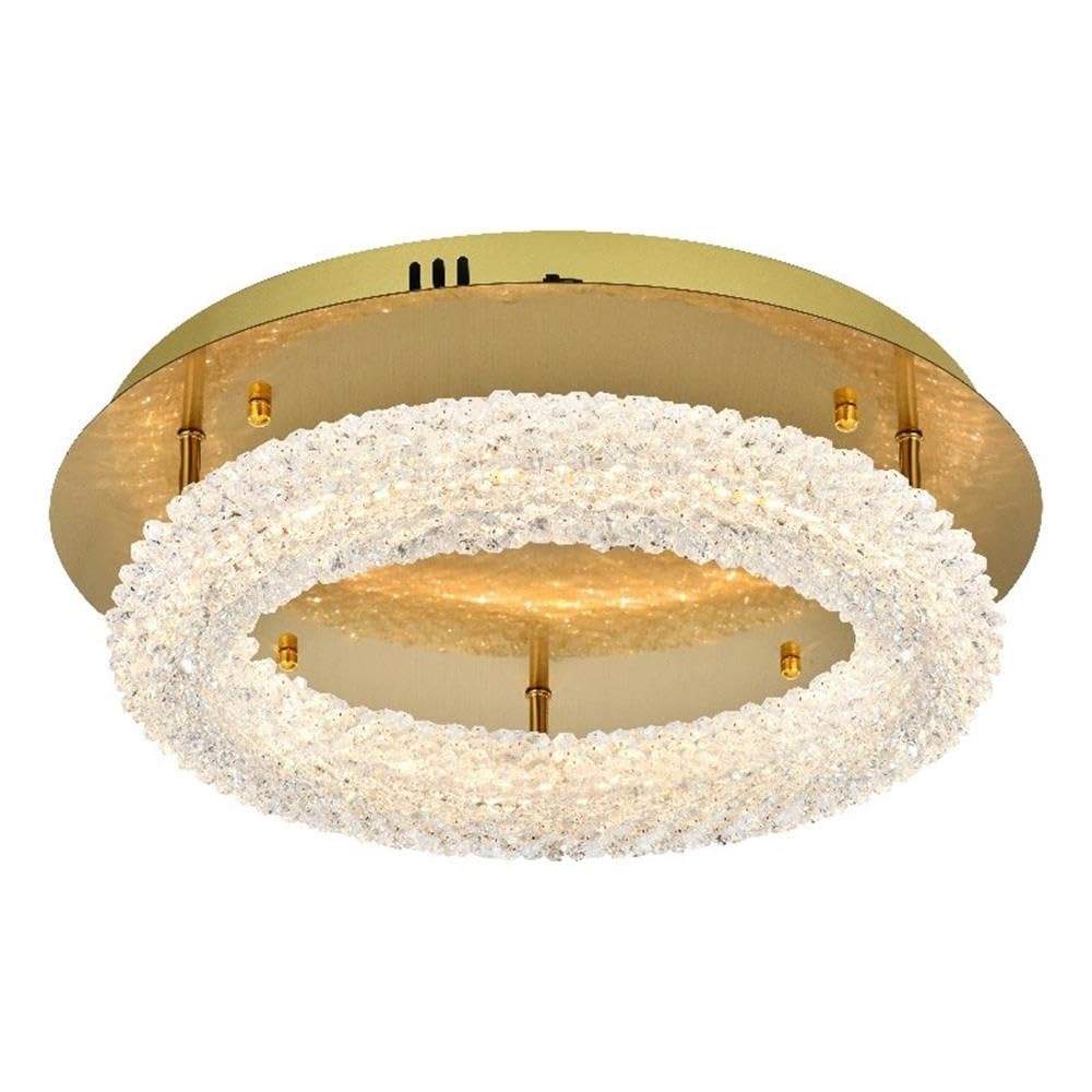 Elegant Lighting Bowen 18 Inch Adjustable Led Flush Mount In Satin Gold