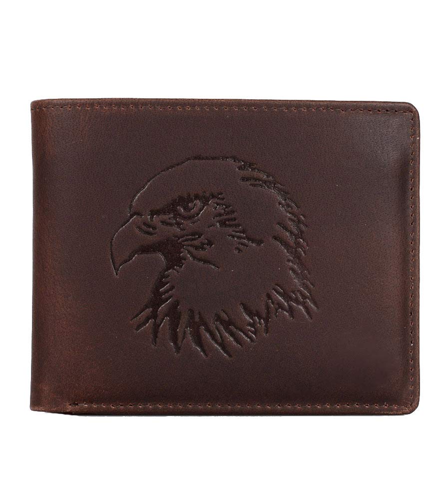 Karla Hanson Mens RFID Blocking Leather Wallet with Mountain Eagle