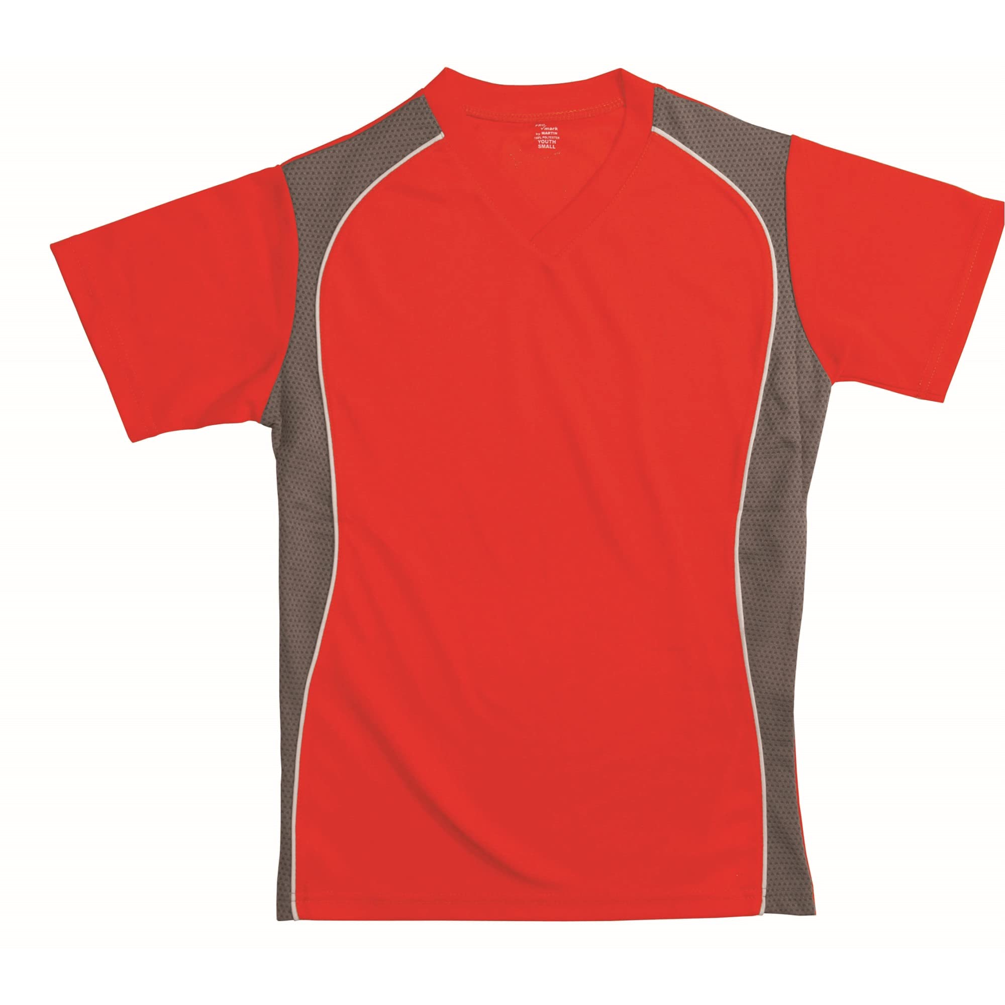 V-NECK JERSEY RED W/GRANITE SIDE PANEL-ADULT-XL