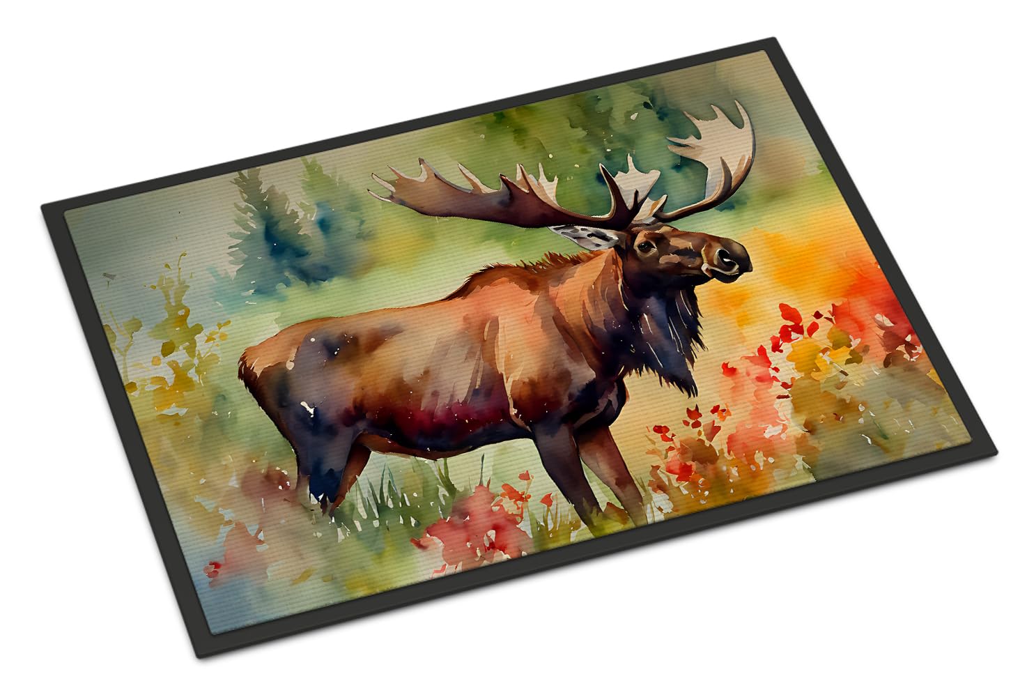 Carolines Treasures DAC2965MAT Moose Doormat Front Door Mat Indoor Outdoor Rugs for Entryway, Non Slip Washable Low Pile, 18H X 27W