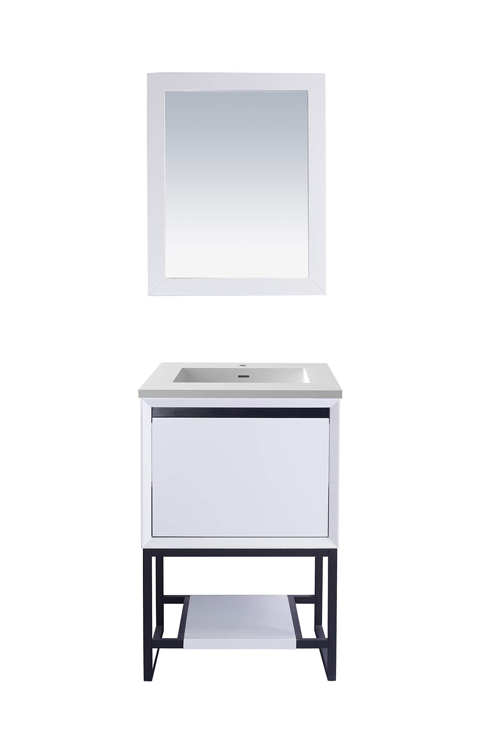 Alto 24 - White Cabinet + Matte White VIVA Stone Solid Surface Countertop