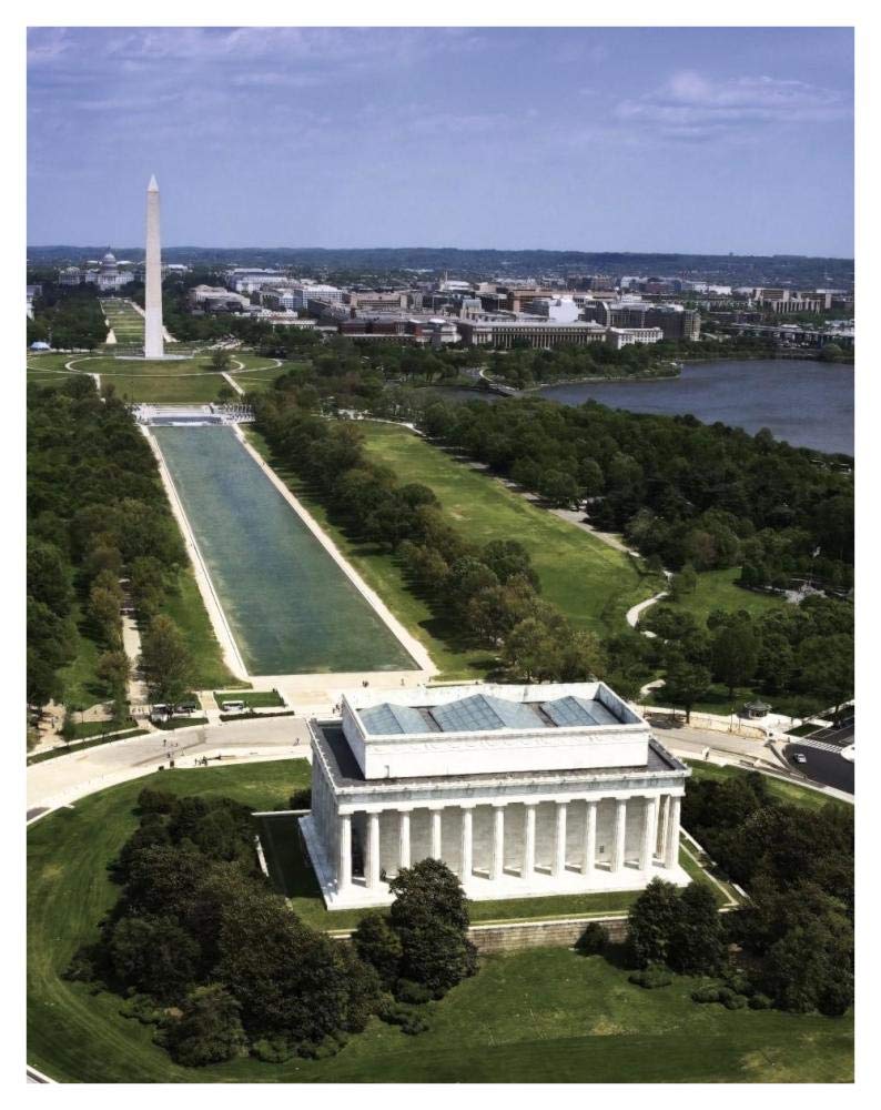 National Mall, Lincoln Memorial and Washington Monument, Washington D.C. - Vintage Style Photo Tint Variant-Paper Art-32x42”