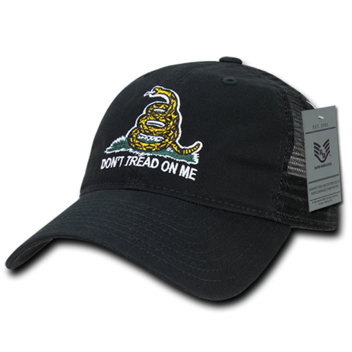Relaxed Trucker USA, Gadsden Flag, Black