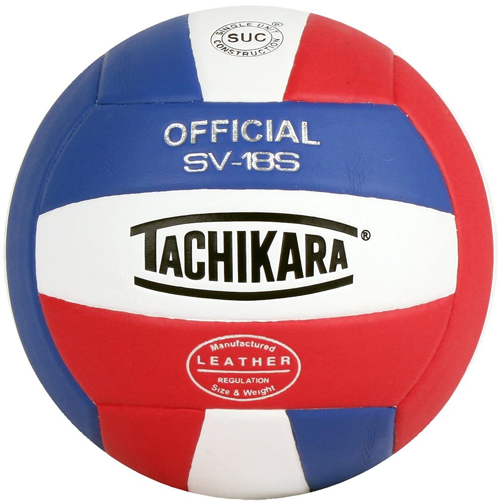 Tachikara Sv18S Composite Leather Volleyball (Red White And Blue) , Scarlet/White/Royal