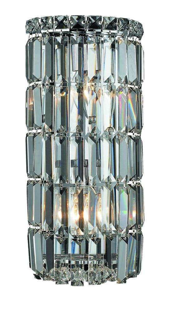 Maxime 2 light Chrome Wall Sconce Clear Royal Cut Crystal