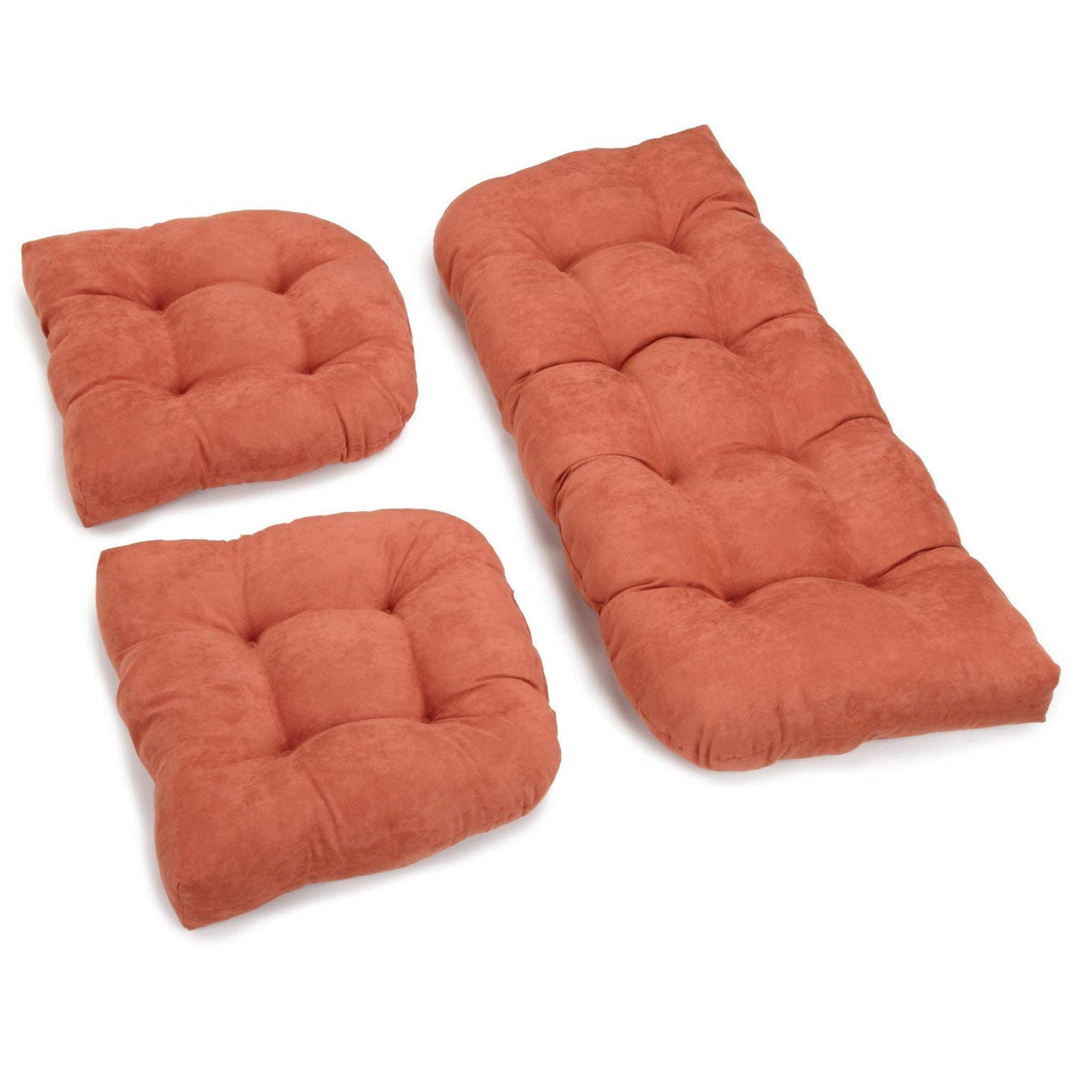 Blazing Needles, L.P. Microsuede Rounded Back Set Settee Cushions, 42 X 19, Spice, 3 Count